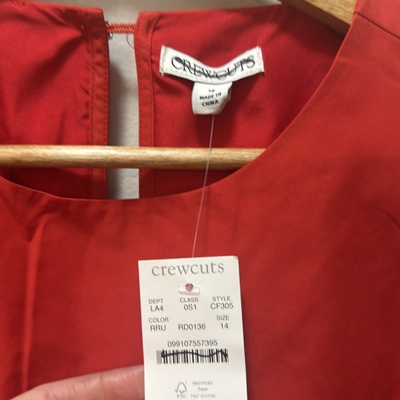 NWT! J.Crew Crewcuts Girls' drop-waist bubble dress in taffeta. Size 14 $98 - Picture 4 of 6